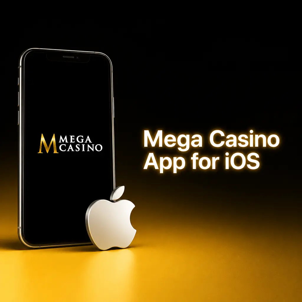 Mega Casino app icon for iOS, free download optimised for iPhone and iPad, compatible with iOS 14.0 or higher.