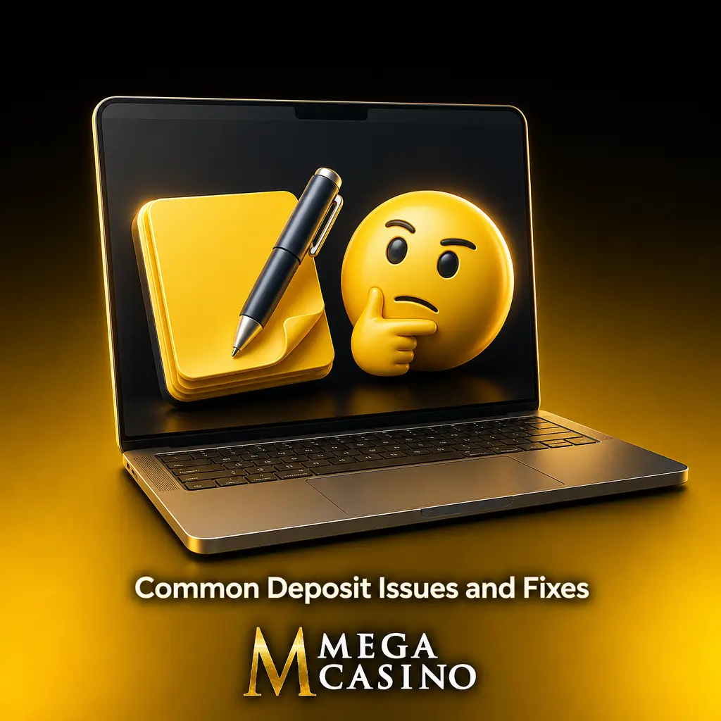 Common Mega Casino deposit issues like declined cards, pending verification, and bonus errors, with quick troubleshooting fixes.