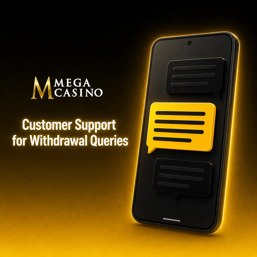 Mega Casino customer support options for resolving withdrawal queries, including live chat, help centre, contact form and account manager