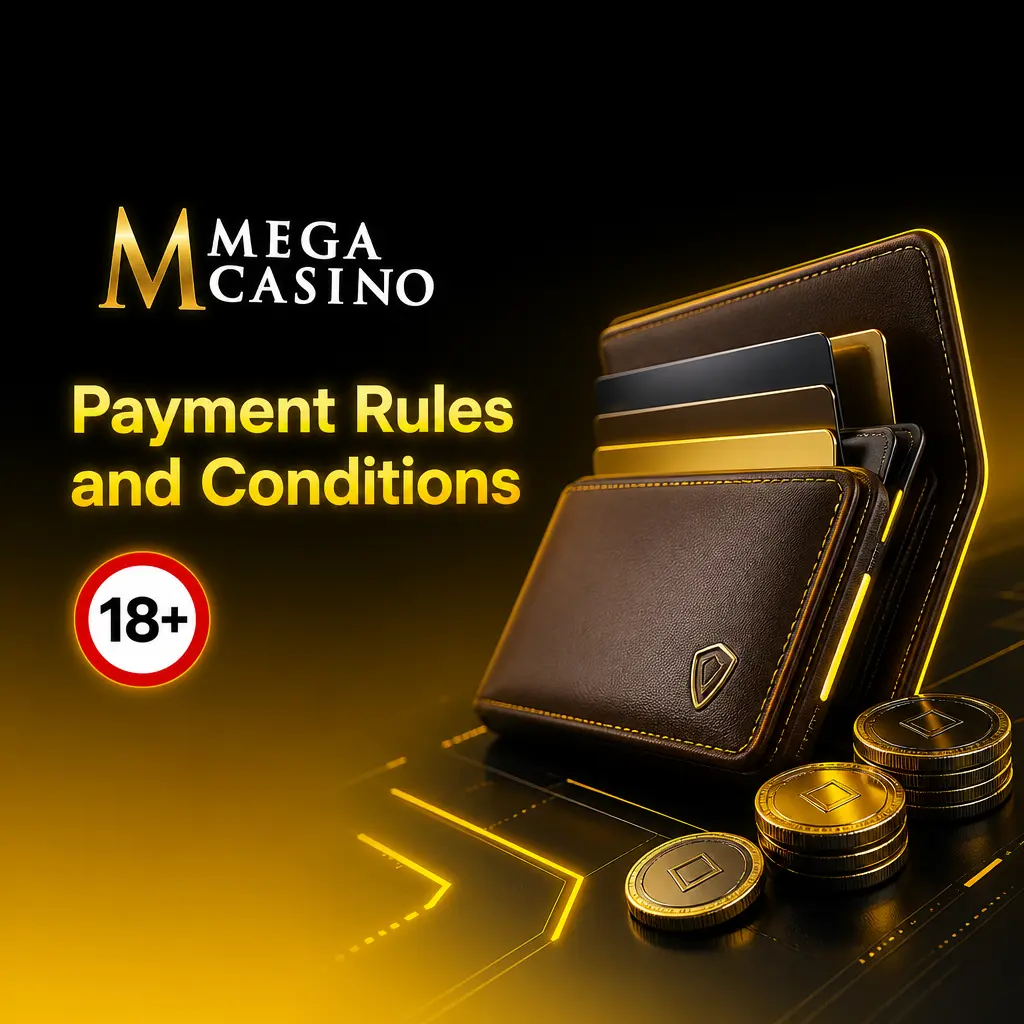 Mega Casino payment rules: ID verification, matching withdrawal method, single bonus policy, GBP transactions, and UK processing times.