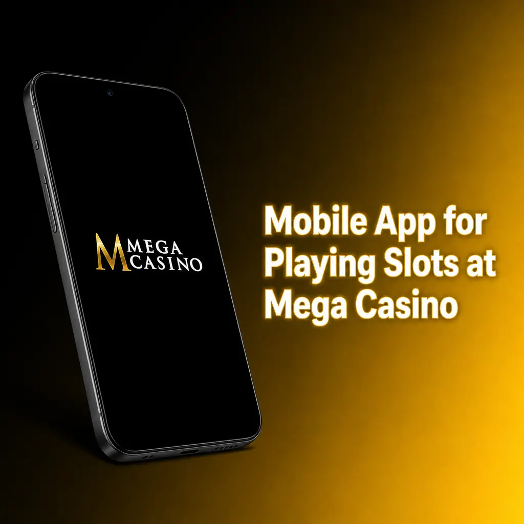Mega Casino mobile site showing slots catalogue with bottom navigation bar for Cashier and Promotions tabs