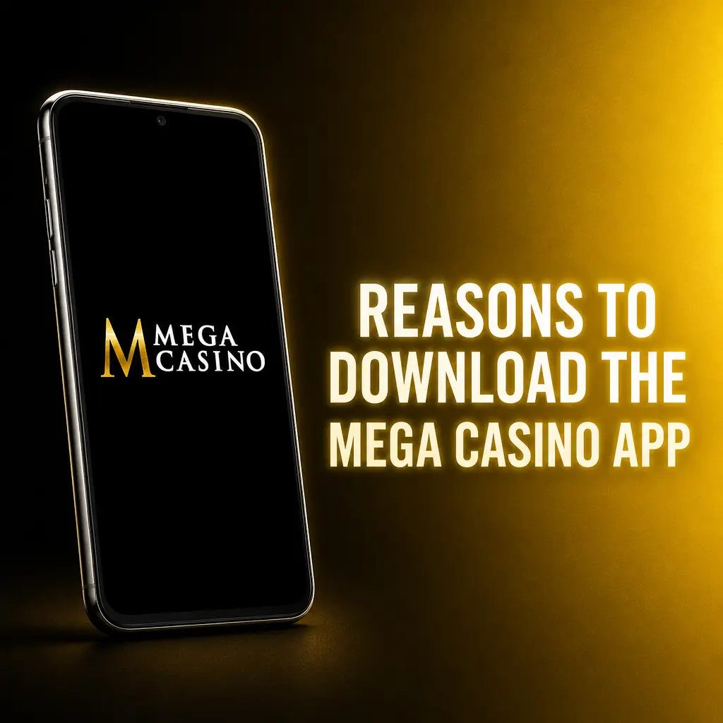 Mega Casino app interface showing fast loading, biometric login, live streaming and quick deposit features for betting