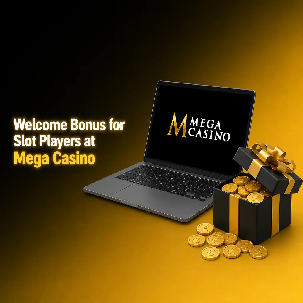 Mega Casino welcome bonus: deposit GBP 10+, get 100% up to GBP 25 plus 50 Free Spins on NetEnt slots.